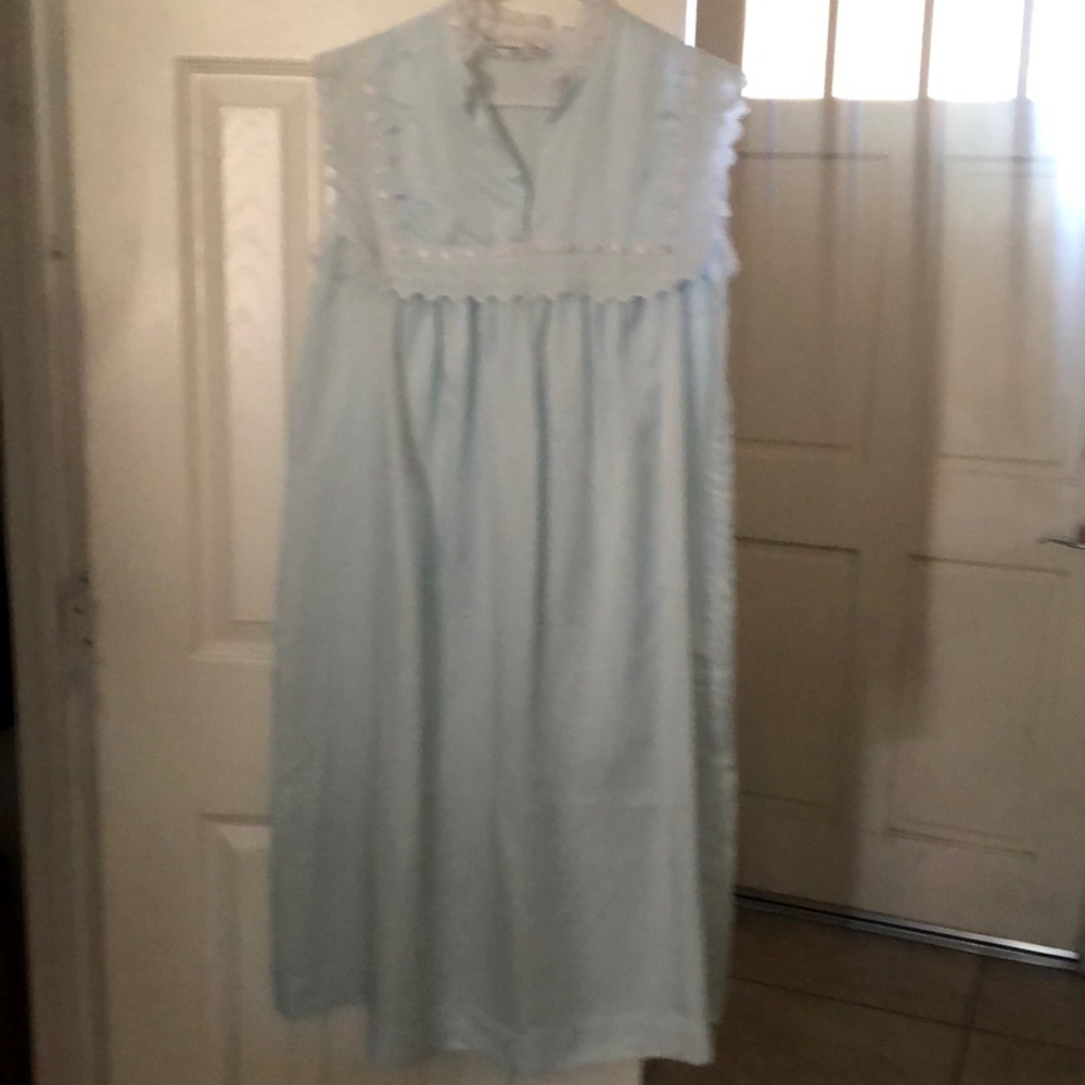 Vintage Christian Dior light blue satin lace night gown